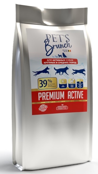 Сухой корм для собак средних и крупных пород Pet's Brunch Premium Active Adult Medium & Maxi Breeds (4 кг)