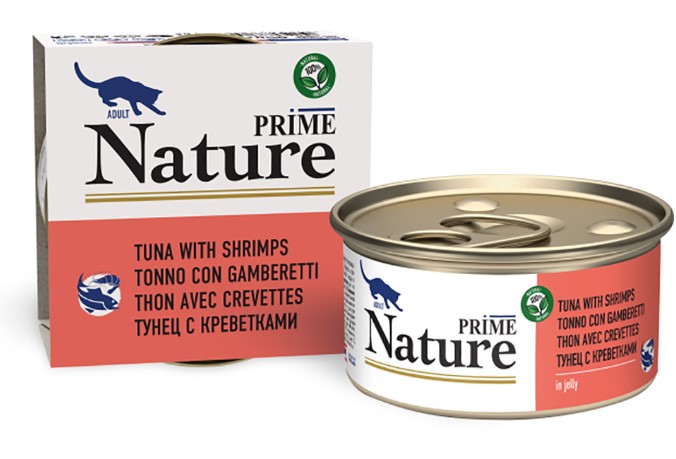 Консервы для кошек PRIME NATURE Adult Cat в желе (тунец, креветка) (85 гр)