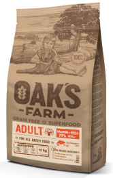 Сухой корм для собак OAK'S FARM Grain Free Adult All Breed Dogs (лосось, криль)