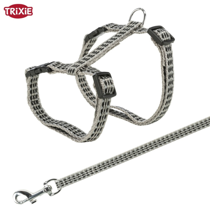 Светоотражающая шлейка с поводком для кошек TRIXIE (22–42 см/10 мм)