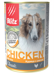 Консервы для собак Blitz Classic Dog (курица, рис)