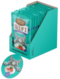 Влажный корм для кошек Деревенские лакомства Обед №3 (тунец с гребешком)