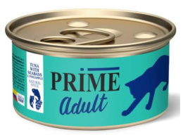 Консервы для кошек PRIME Adult Cat в собственном соку (тунец, сибас, ананас)