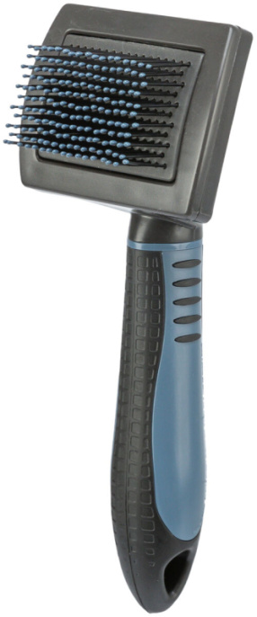 Мягкая щётка-пуходёрка для животных TRIXIE щетина с наконечниками (7x16 см)