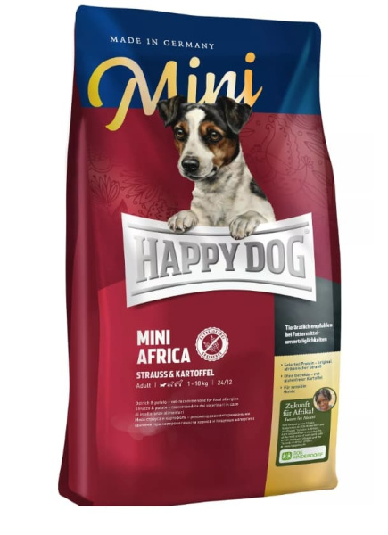 Сухой корм для собак HAPPY DOG Mini Africa (страус) (4 кг)