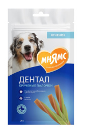 Лакомство для собак Мнямс ДЕНТАЛ "Крученые палочки" с ягненком и мятой