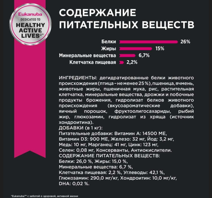 Сухой корм для собак Eukanuba Adult Medium Breed (птица) (3 кг)