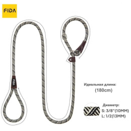 Скользящий поводок-удавка FIDA, серый