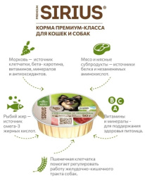 Влажный корм для собак мелких и средних Sirius Small&Medium Adult (говядина, индейка) 