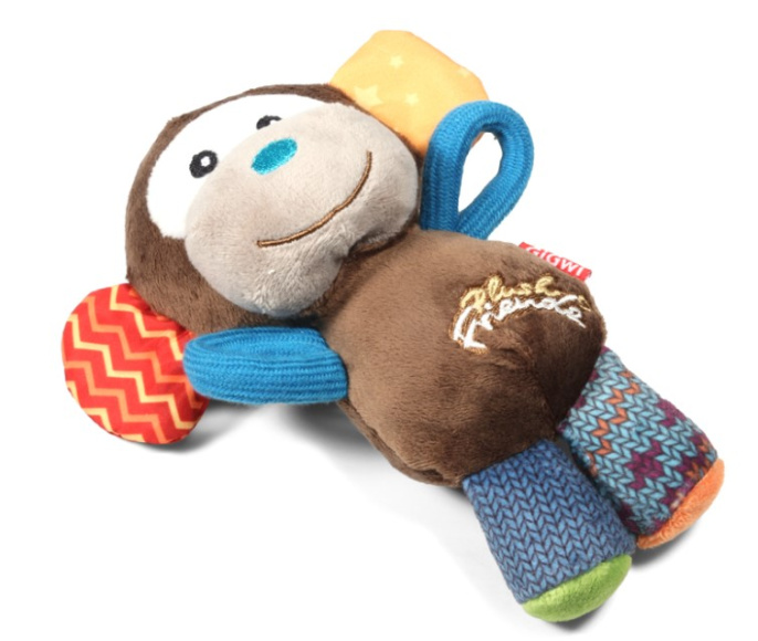 Игрушка для собак GiGwi Plush Friendz Обезьянка с пищалкой (16 см)