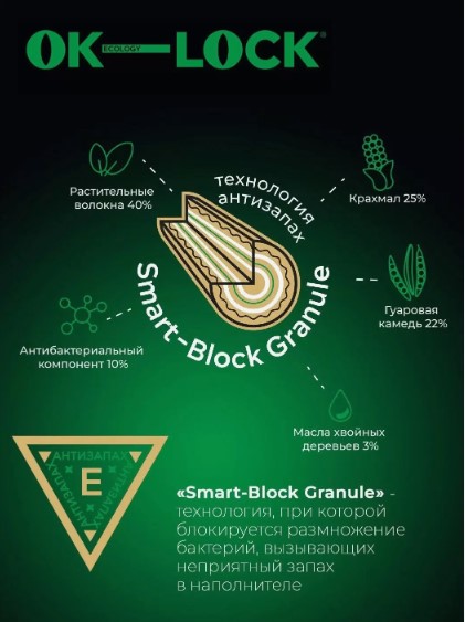 Наполнитель комкующийся растительный Ok-Lock (5 л)