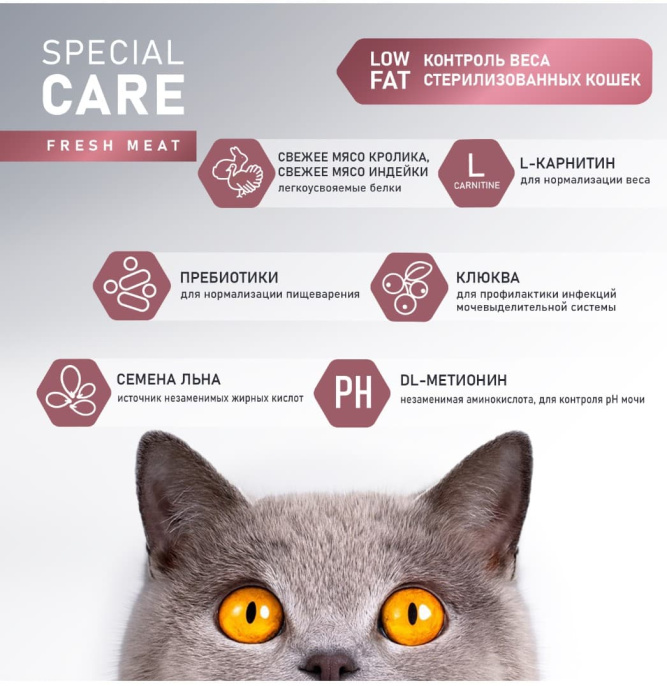 Сухой корм для кошек Award Special Care Weight Control Adult Sterilised Cat (кролик) (1,5 кг)