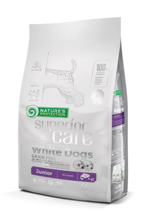 Сухой корм для щенков Nature's Protection WHITE DOGS JUNIOR ALL BREEDS SALMON (1,5 кг)