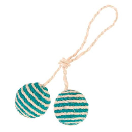 Игрушка для кошек в виде 2 мячиков с кошачьей мятой на верёвке TRIXIE