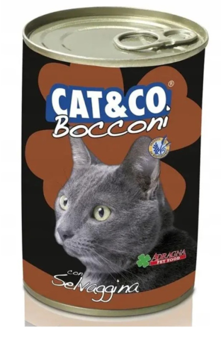 Влажный корм для кошек Adragna Cat&Co (кусочки дичи в соусе) (405 гр.)