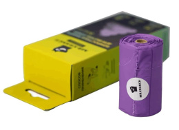 Mr.Kranch Компостные пакеты для выгула собак 4 рулона по 15 пакетов (22x33 см), фиолетовые