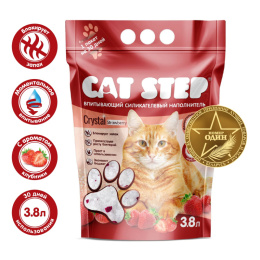 Cat Step Наполнитель впитывающий силикагелевый Arctic Strawberry (клубника)