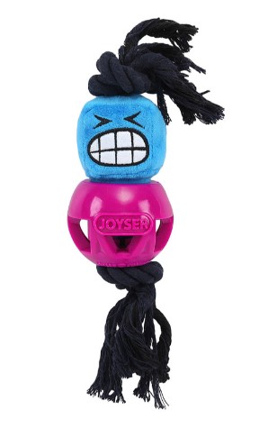 JOYSER Игрушка для собак Cageball Funhead Jack с резиновым мячом и пищалкой M, 37 см