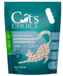 Наполнитель растительный комкующийся тофу Cat's choice (без аромата)