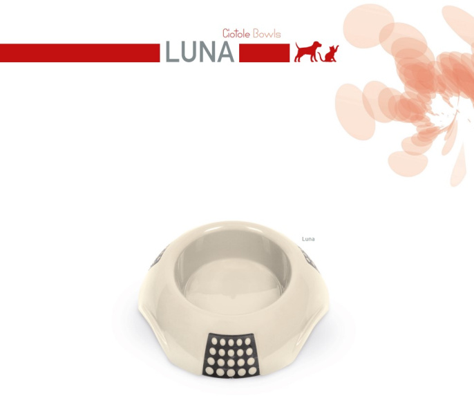 Миска пластиковая нескользящая для животных LUNA RUBB (S, 19 см)