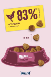 Сухой корм для кошек Happy Cat Minkas Sterilised (птица)