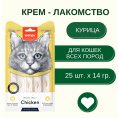 Лакомство для кошек Wanpy Cat Нежное пюре из курицы (5 шт х 14 г)