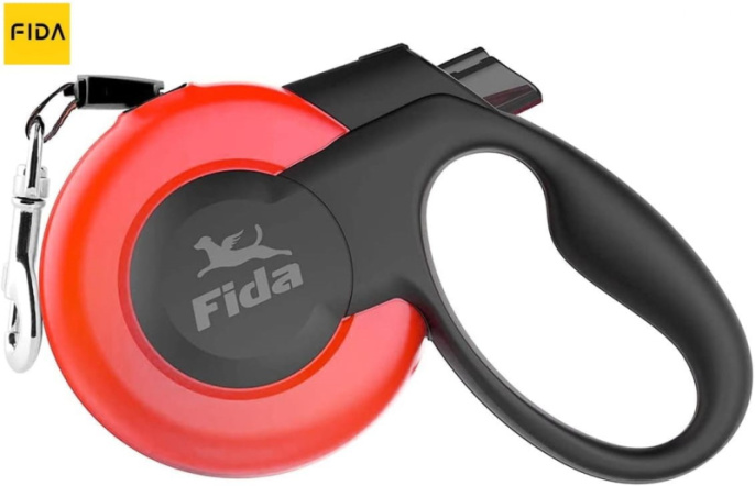 Поводок-рулетка для собак Fida Mars (лента), красная (L 5 м)