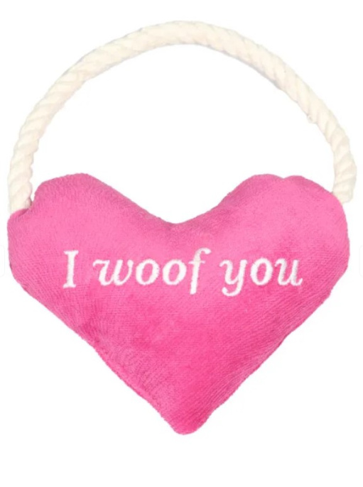 Игрушка для собак мелких и средних пород Mr.Kranch Сердечко с канатом и пищалкой (15х12х4 см, голубое)