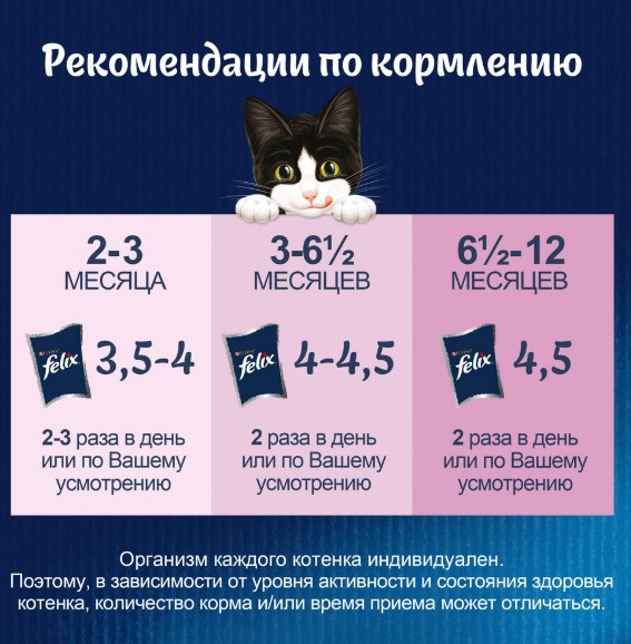 Влажный корм для котят Felix Аппетитные кусочки в желе (курица) (75 гр)