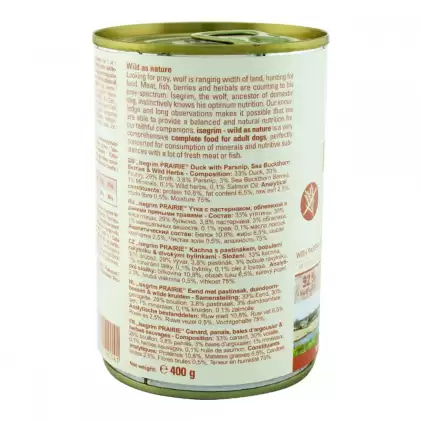 Консервы для щенков Isegrim PRAIRIE Duck (утка, постернак, облепиха)