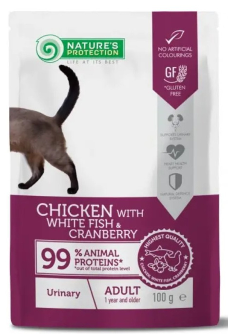 Влажный корм для кошек Nature's Protection Urinary Health Adult Cat (курица, белая рыба) (100 гр)