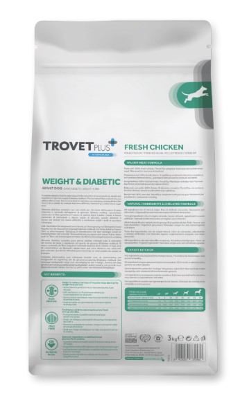 Сухой корм для собак Trovet Plus Weight & Diabetic Vet Diet Adult (курица) (3 кг)