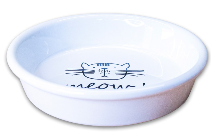 Миска для кошек Mr.Kranch керамическая MEOW! 200 мл (Сиреневая)