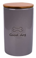 Бокс керамический для хранения корма собак Mr.Kranch GOOD DOG (850 мл. серый)