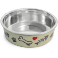 Миска металлическая на резинке Triol Косточки  (0.15 л)