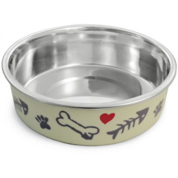 Миска металлическая на резинке Triol Косточки 