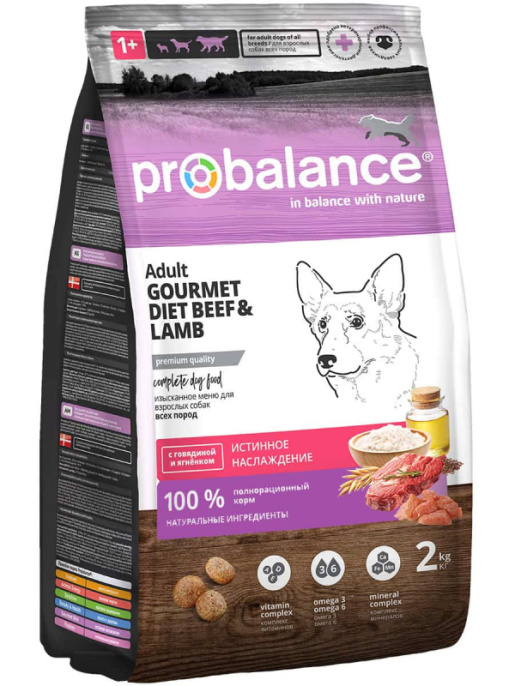 Сухой корм для собак ProBalance Dog Gourmet Diet Beef & Lamb (говядина, ягненок) (15 кг)