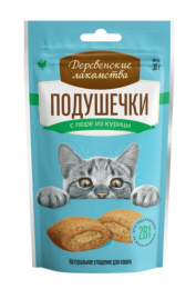 Подушечки для кошек с пюре из курицы "Деревенские лакомства" 30 гр.