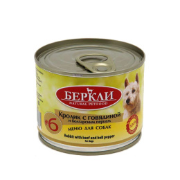 Консервы для собак Berkley (кролик с говядиной и болгарским перцем)