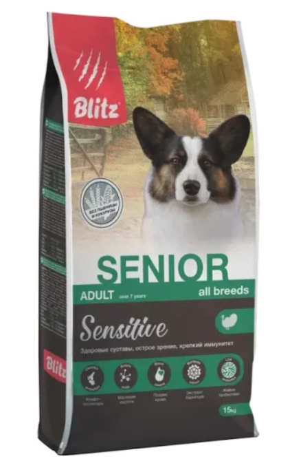 Сухой корм для собак Blitz Sensitive Senior Dog All Breeds (индейка) (1.8 кг)