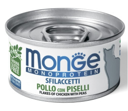 Консервы для кошек Monge Cat Monoprotein (мясные хлопья из курицы с горошком)