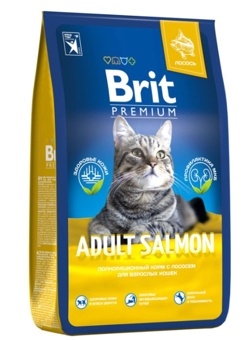 Сухой корм для кошек Brit Premium Cat Salmon (лосось) (8 кг)