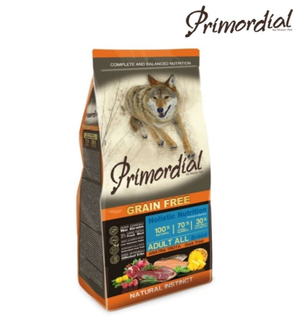 Сухой корм для собак Primordial Dog Adult (форель, утка) (20 кг)