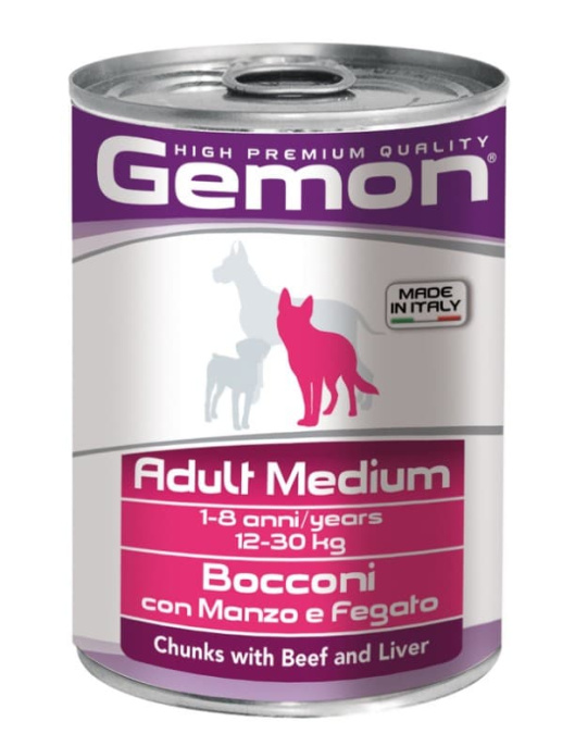 Консервы для собак Gemon Dog Medium Adult (говядина, печень) (415 гр.)