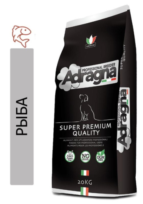 Сухой корм для собак средних и крупных пород Adragna Breeder Superpremium Adult Medium/Maxi (рыба, р (20 кг)