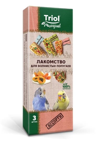 Лакомство для волнистых попугаев АССОРТИ Triol Original  (уп. 3 шт)