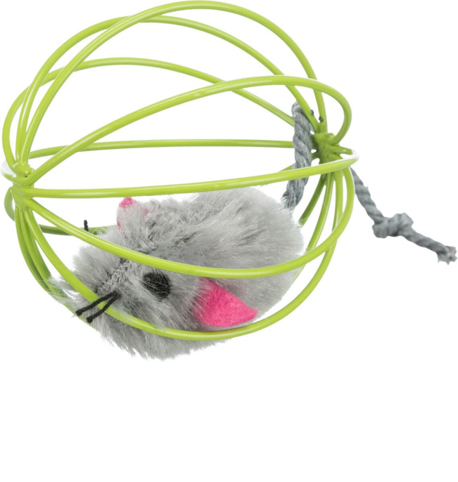 НаНабор игрушек для кошки в виде мышей в шаре из проволки,TRIXIE (24 шт) (6 см)