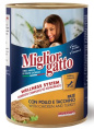Консервы для кошек Miglior Gatto Паштет Adult Cat (курица, индейка) (400 гр)