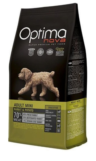 Сухой корм для собак мелких пород Optima Nova Adult Mini (кролик, картофель) (2 кг)