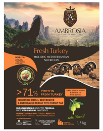 Сухой корм для взрослых собак AMBROSIA MEDITERRANEAN (индейка)